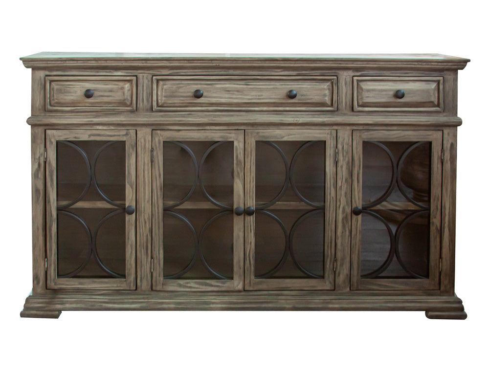 IFD - Bonanza Console w/ 4 Glass Doors w/3 Drawers - IFD410CONS view 1