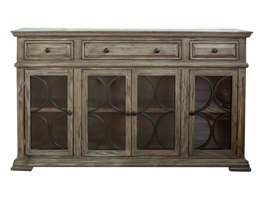 IFD - Bonanza Console w/ 4 Glass Doors w/3 Drawers - IFD410CONS view 1