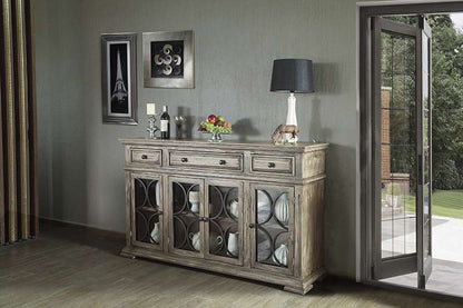 IFD - Bonanza Console w/ 4 Glass Doors w/3 Drawers - IFD410CONS veiw 2