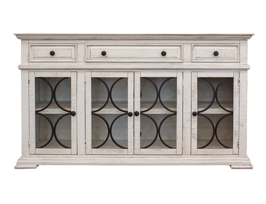 IFD - Bonanza Ivory Console w/4 Glass Doors & 3 Drawers - IFD4150CONS view 1