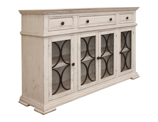 IFD - Bonanza Ivory Console w/4 Glass Doors & 3 Drawers - IFD4150CONS view 2