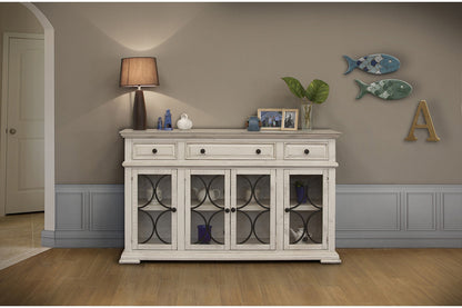 IFD - Bonanza Ivory Console w/4 Glass Doors & 3 Drawers - IFD4150CONS view 4