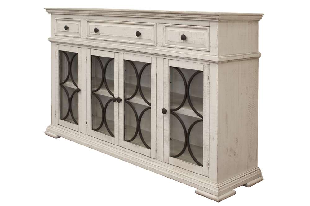 IFD - Bonanza Ivory Console w/4 Glass Doors & 3 Drawers - IFD4150CONS veiw 1