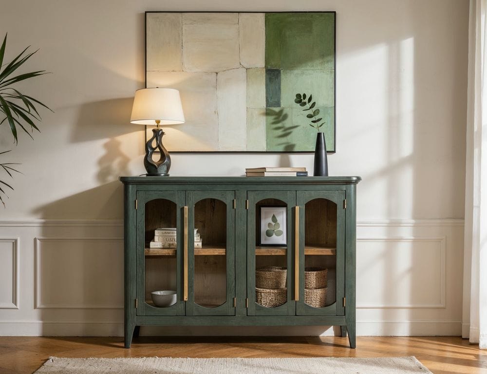 IFD - Brava Collection - 4 Door, Console in Green - IFD9802CNSGN view 5