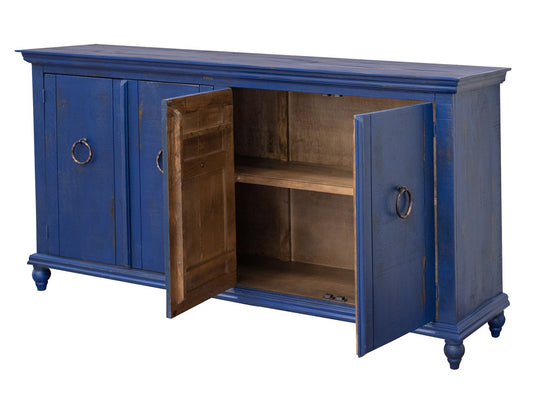 IFD - Capri Console w/4 Doors, Blue Finish - IFD990CONS-BL view 2