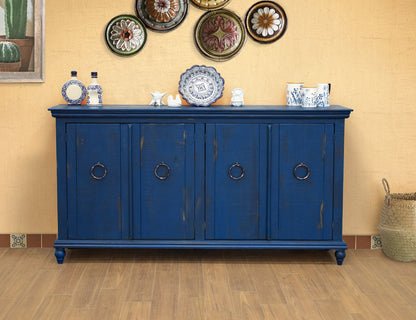 IFD - Capri Console w/4 Doors, Blue Finish - IFD990CONS-BL view 3