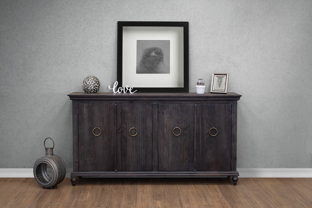 IFD - Capri Console w/4 Doors Charcoal Finish - IFD9901CNSBN view 3