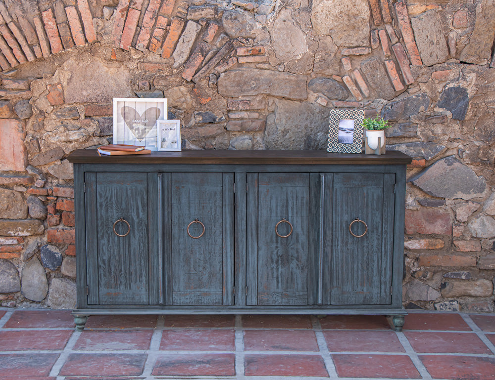IFD - Capri Console w/4 Doors, Dark Blue Finish - IFD9901CNSDK view 4