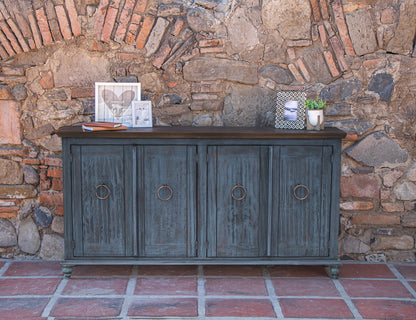 IFD - Capri Console w/4 Doors, Dark Blue Finish - IFD9901CNSDK view 4