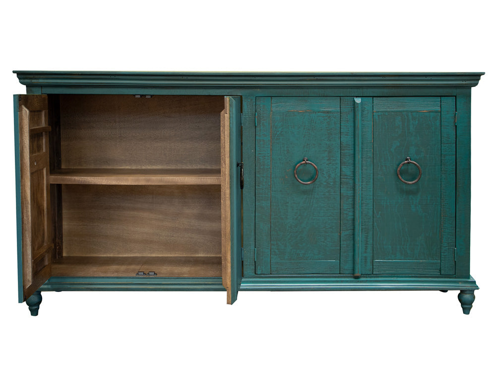 IFD - Capri Console w/4 Doors, Green Finish - IFD990CONS-G view 3