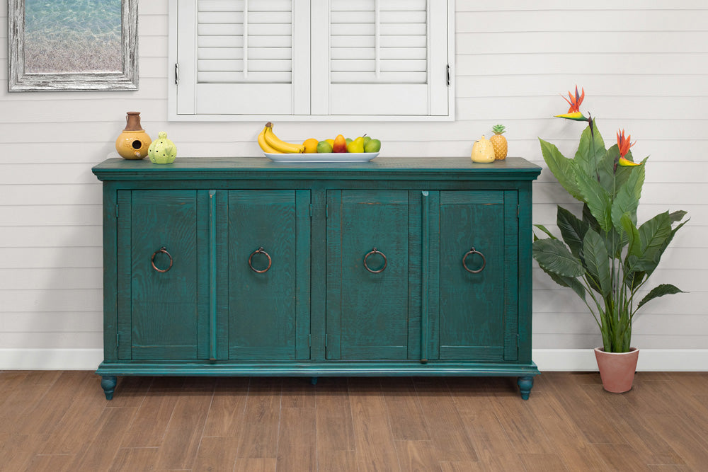 IFD - Capri Console w/4 Doors, Green Finish - IFD990CONS-G view 4
