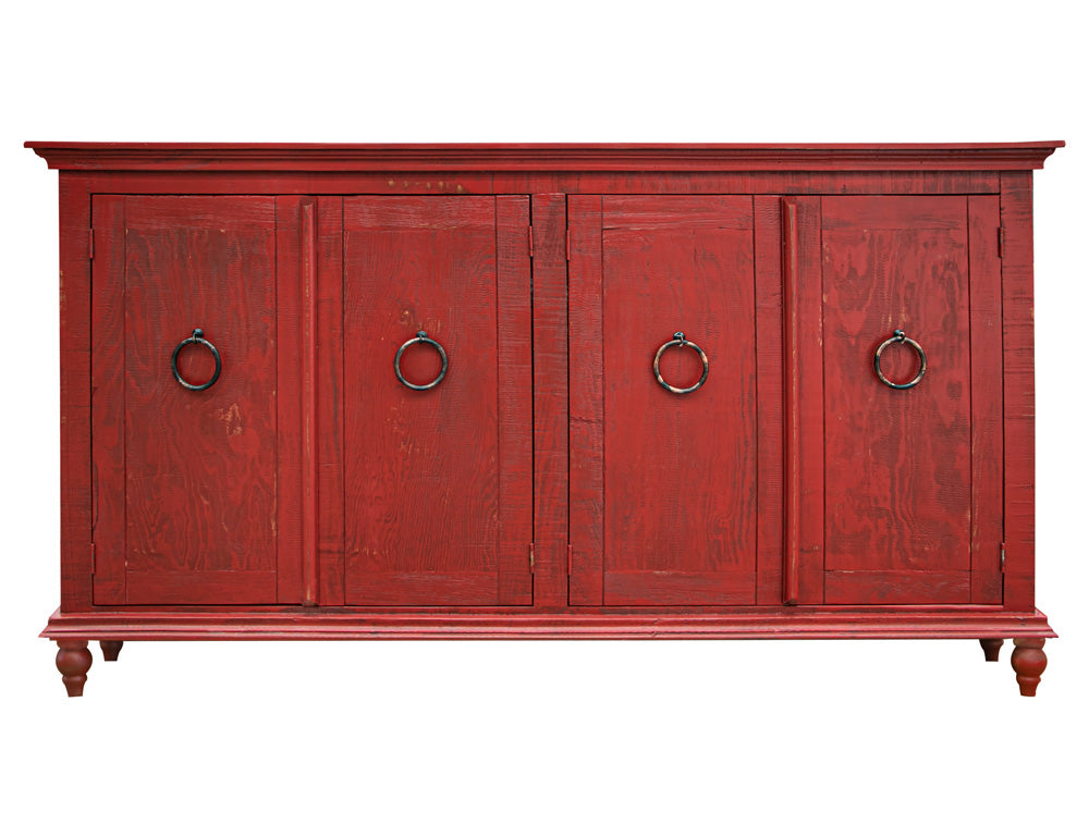 IFD - Capri Console w/4 Doors, Red Finish - IFD990CONS-R view 1