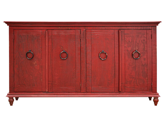 IFD - Capri Console w/4 Doors, Red Finish - IFD990CONS-R view 1