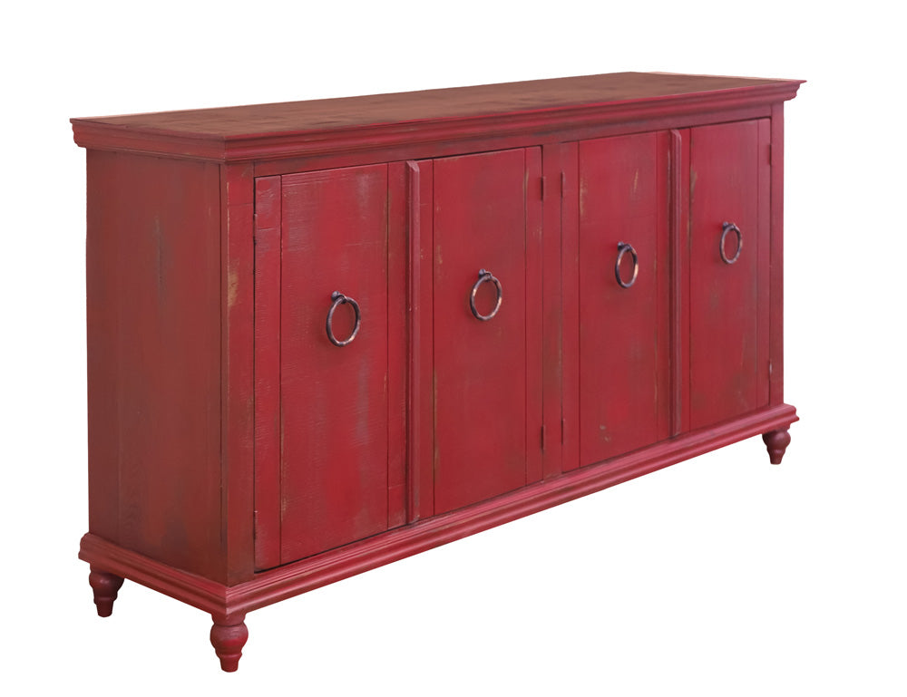 IFD - Capri Console w/4 Doors, Red Finish - IFD990CONS-R view 2