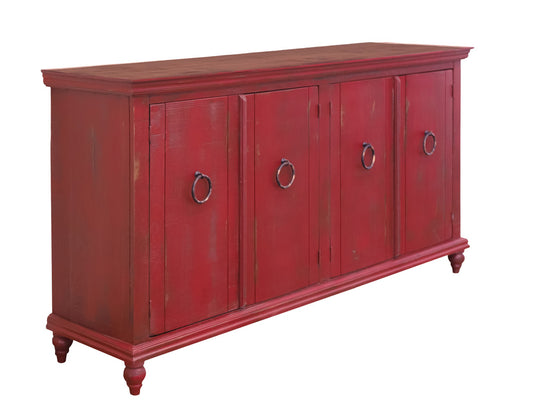 IFD - Capri Console w/4 Doors, Red Finish - IFD990CONS-R view 2