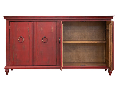 IFD - Capri Console w/4 Doors, Red Finish - IFD990CONS-R view 3