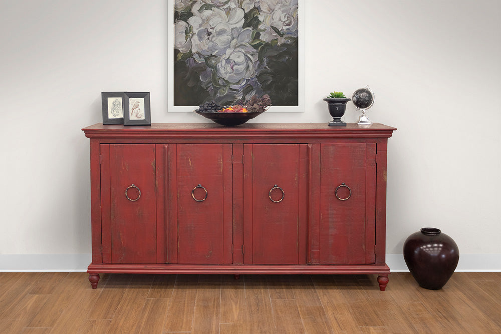 IFD - Capri Console w/4 Doors, Red Finish - IFD990CONS-R view 4