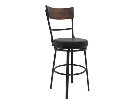 IFD  - Century  - Wooden Frame & Metal Base, Barstool 24"  - Black  - IUP805-BST24-216 view 1