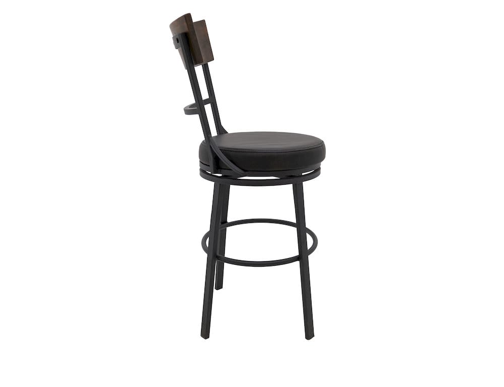 IFD  - Century  - Wooden Frame & Metal Base, Barstool 24"  - Black  - IUP805-BST24-216 view 3