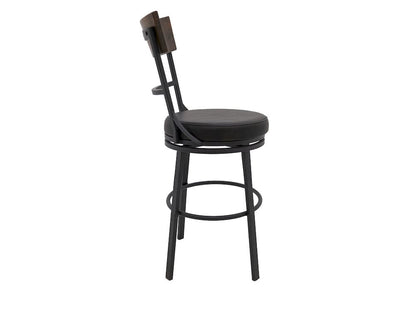 IFD  - Century  - Wooden Frame & Metal Base, Barstool 24"  - Black  - IUP805-BST24-216 view 3
