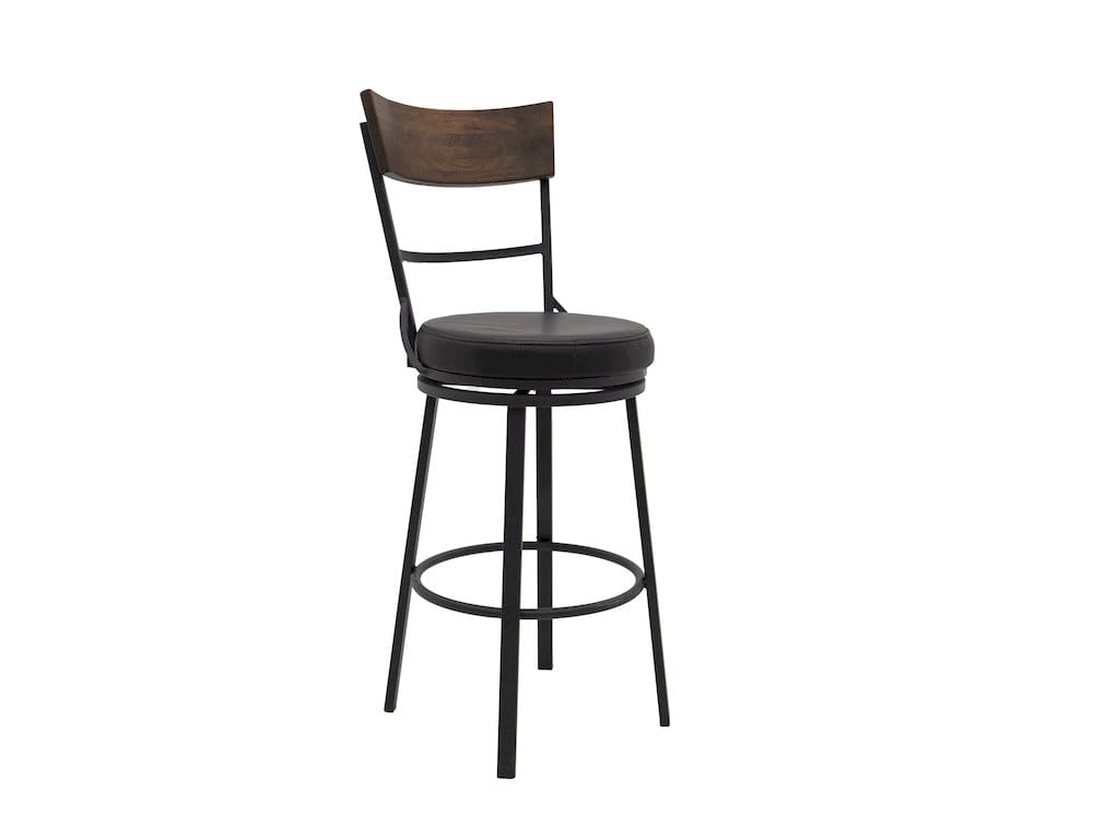 IFD  - Century  - Wooden Frame & Metal Base, Barstool 30"  - Black  - IUP805-BST30-216 view 1