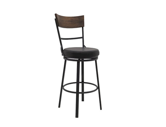 IFD  - Century  - Wooden Frame & Metal Base, Barstool 30"  - Black  - IUP805-BST30-216 view 1