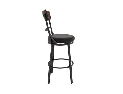 IFD  - Century  - Wooden Frame & Metal Base, Barstool 30"  - Black  - IUP805-BST30-216 view 2