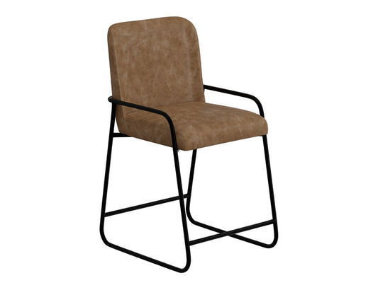 IFD - Comala - Wooden Frame & Metal Base, 24in Upholstered Barstool - IUP800-BST24-202 view 1