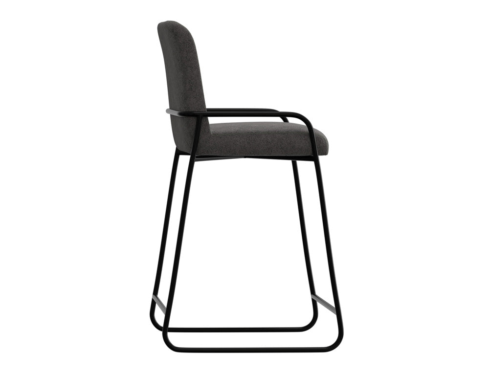 IFD - Comala - Wooden Frame & Metal Base, 30in Upholstered Barstool - IUP800-BST30-121 view 3