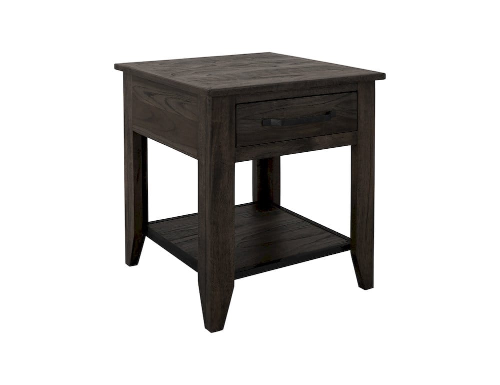 IFD  - Dark Teak  - 1 Drawer, 1 Shelf, End Table  - IFD1371END view 1