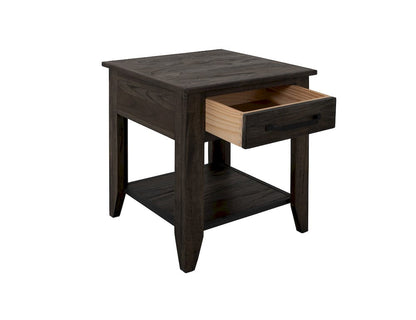 IFD  - Dark Teak  - 1 Drawer, 1 Shelf, End Table  - IFD1371END view 3