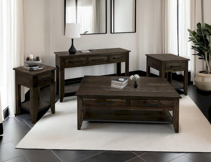 IFD  - Dark Teak  - 1 Drawer, 1 Shelf, End Table  - IFD1371END view 4