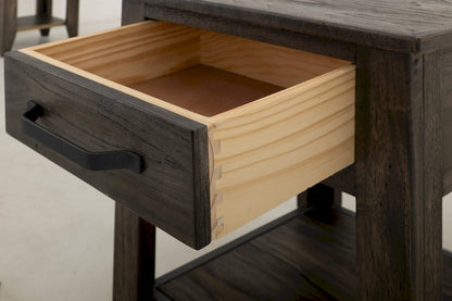 IFD  - Dark Teak  - 1 Drawer, 1 Shelf, End Table  - IFD1371END view 5