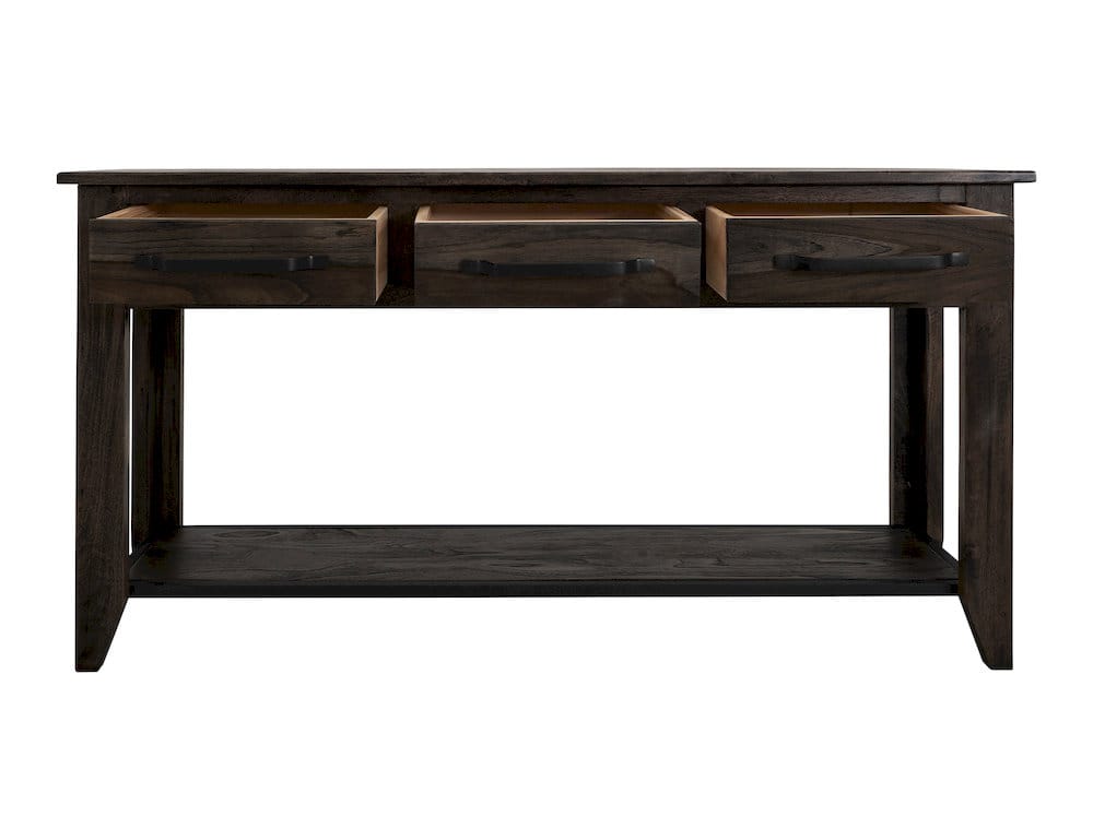 IFD  - Dark Teak  - 3 Drawer, 1 Shelf Sofa Table  - IFD1371SFT view 2