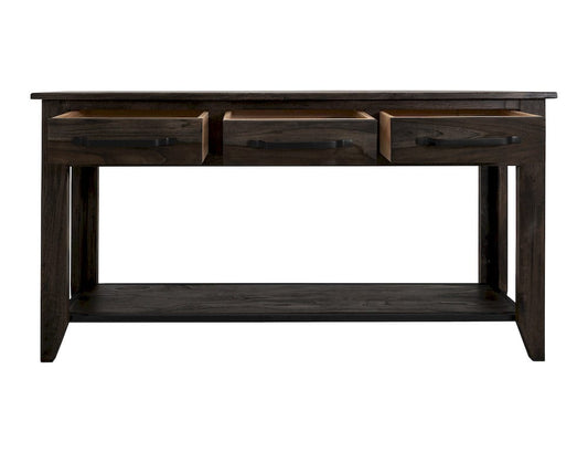 IFD  - Dark Teak  - 3 Drawer, 1 Shelf Sofa Table  - IFD1371SFT view 2