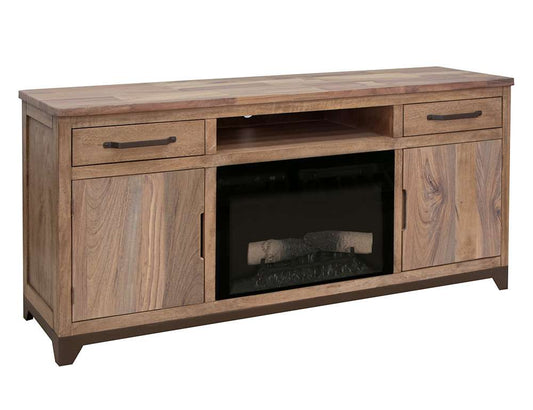 IFD - Natural Parota - 2 Drawer, 2 Door TV Stand & Electric Fireplace 26in - IFD-EFP26_IFD8681EFP70 veiw 1