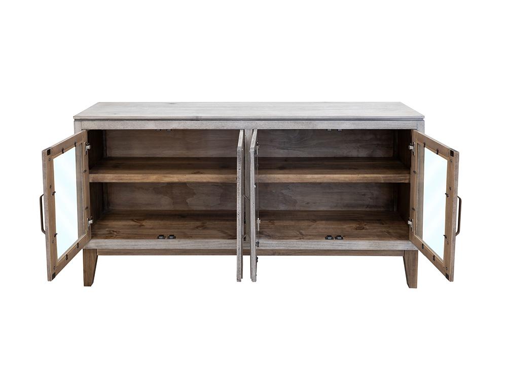 IFD - Forest - 4 Glass Door Metal Handle Console veiw 2