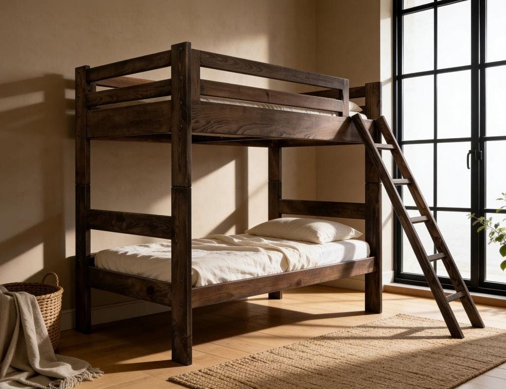 IFD - Forte - Twin Over Twin Bunk Bed in Brown - IFD3732BNKBEDTWTW view 3
