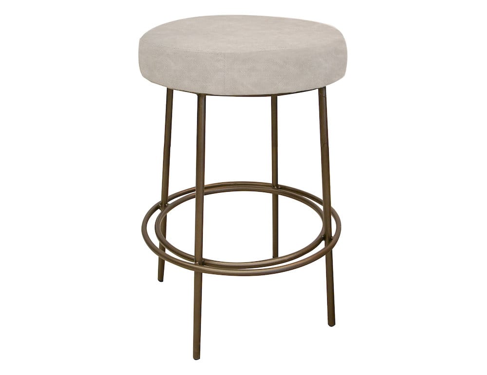 IFD  - Frida  - Wooden Frame & Metal Base, 24" Stool  - Gray/Gold  - IUP802-STL24-210 view 1