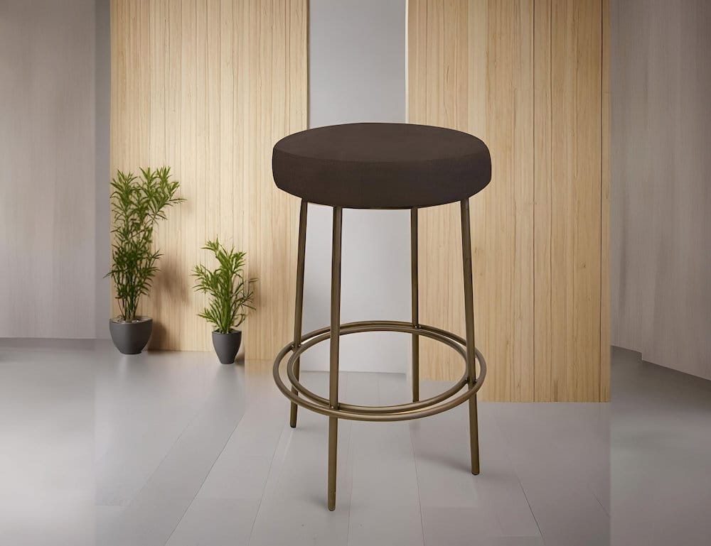IFD  - Frida  - Wooden Frame & Metal Base, 30" Stool  - Brown/Gray  - IUP802-STL30-212 view 2