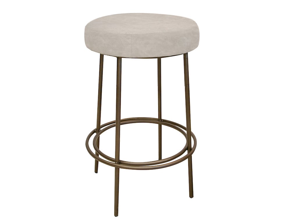 IFD  - Frida  - Wooden Frame & Metal Base, 30" Stool  - Gray/Gold  - IUP802-STL30-210 view 1
