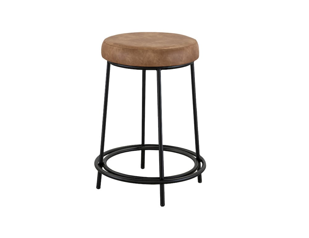 IFD  - Frida  - Wooden Frame & Metal Base, 30" Stool  - Orange/Black  - IUP802-STL30-202 view 1