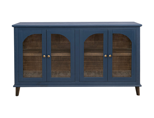 IFD - Genova - 4 Glass Door Blue Console - IFD3791CNSBL view 1