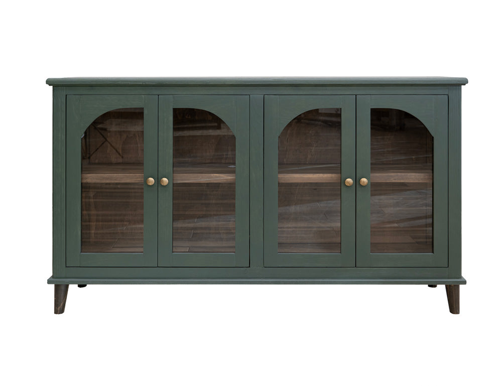 IFD - Genova - 4 Glass Doors Green Console - IFD3791CNSGN view 1