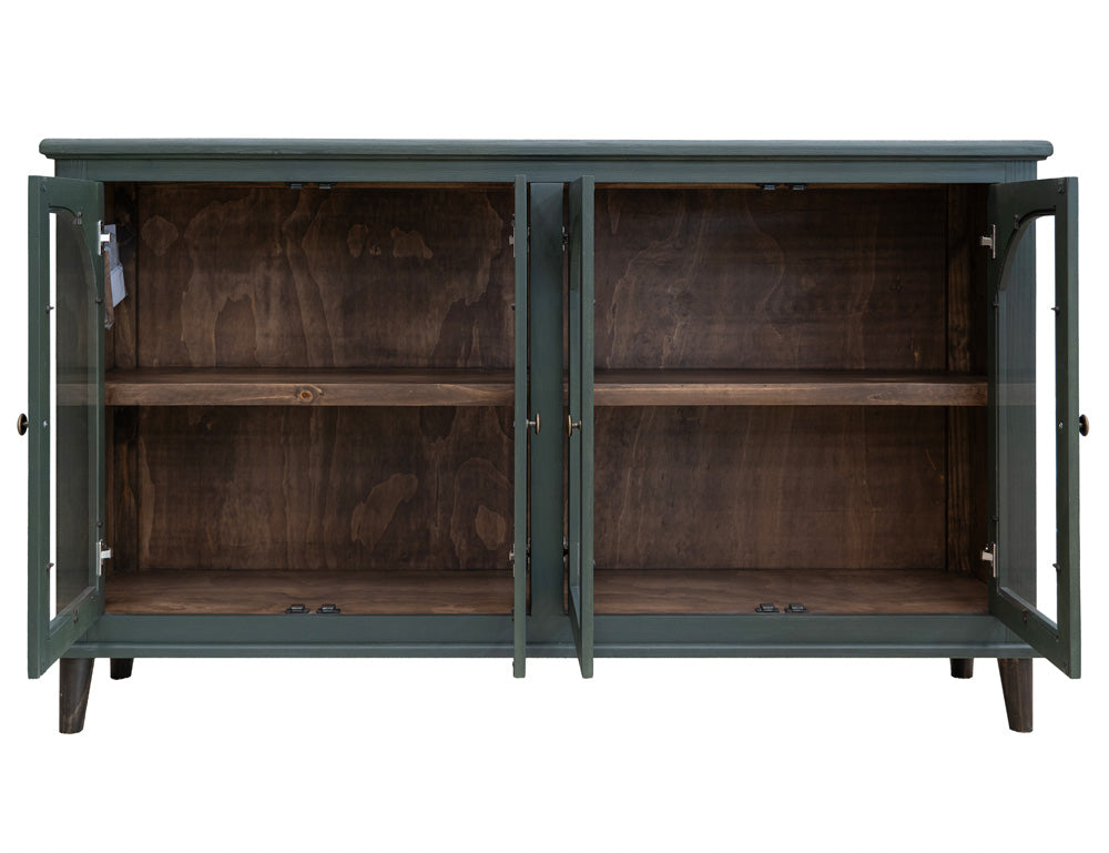 IFD - Genova - 4 Glass Doors Green Console - IFD3791CNSGN view 2