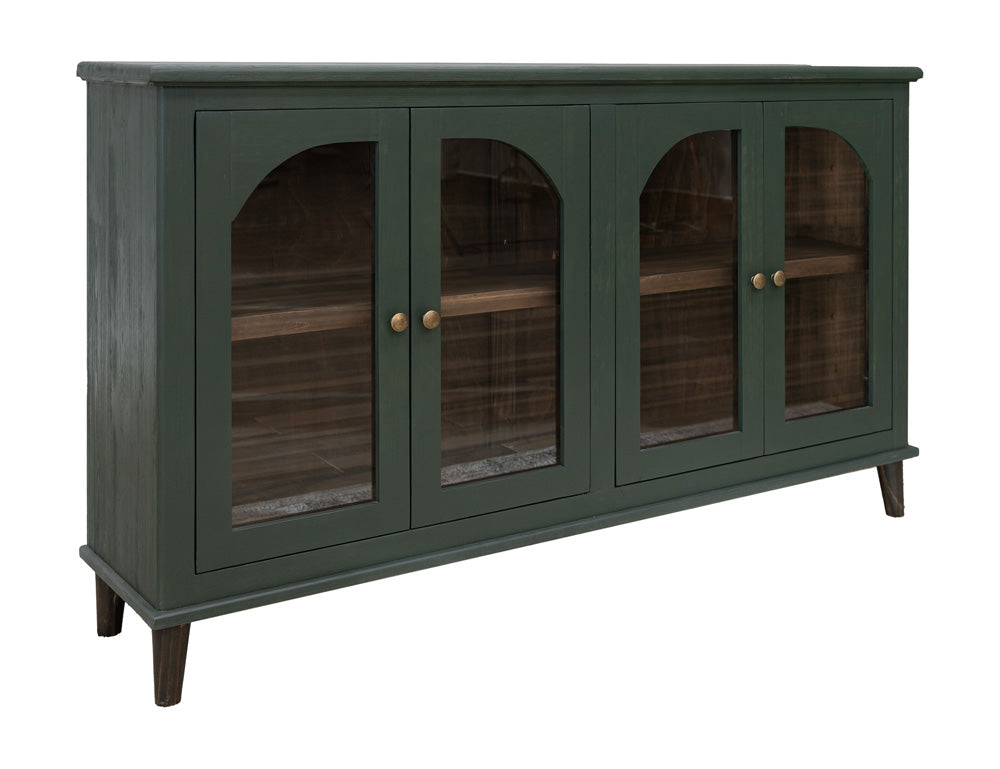 IFD - Genova - 4 Glass Doors Green Console - IFD3791CNSGN view 3