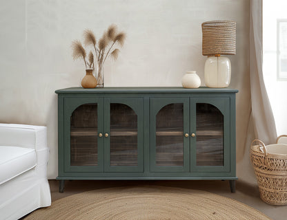 IFD - Genova - 4 Glass Doors Green Console - IFD3791CNSGN view 5
