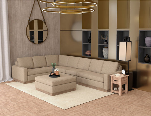 IFD - Georgia - Wooden Frame & Base, Upholstered Square Ottoman - IUP722-OTT-152 view 2