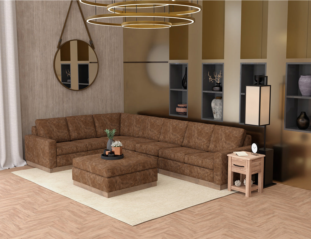 IFD - Georgia - Wooden Frame & Base, Upholstered Square Ottoman - IUP722-OTT-212 view 3