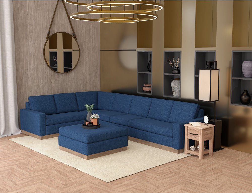IFD - Georgia - Wooden Frame & Base, Upholstered Square Ottoman - IUP722-OTT-221 view 2